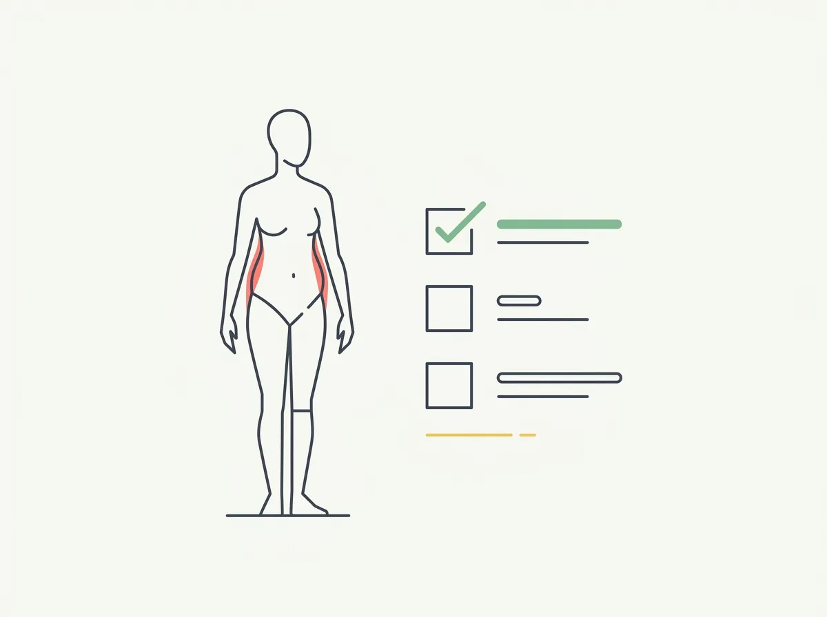 A bathroom scale showing a normal weight next to a soft, untrained male silhouette with a question mark, illustrating the skinny-fat pattern