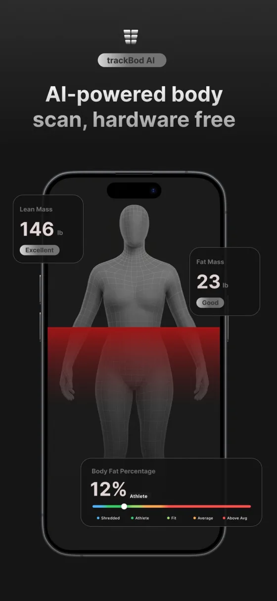 trackBod publisher screenshot from the current US App Store listing