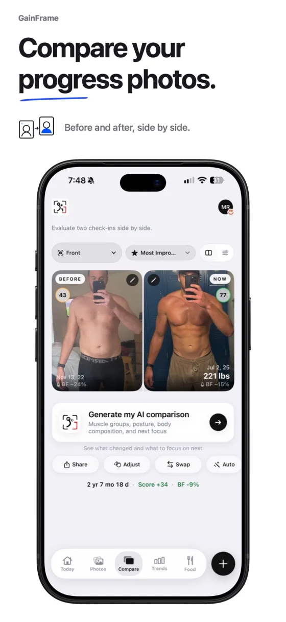 GainFrame publisher screenshot from the current US App Store listing
