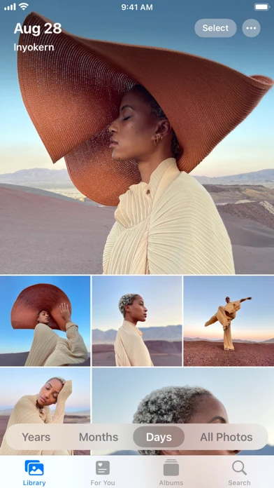 Apple Photos provides a general photo library and collections.