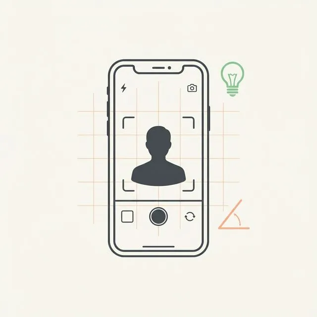 Editorial illustration showing a phone with a stack of progress photos and a clean, minimal interface representing free progress photo tracking apps