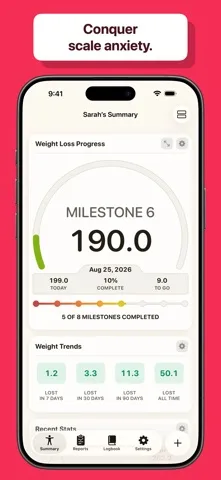 Happy Scale publisher screenshot showing its weight-tracking interface