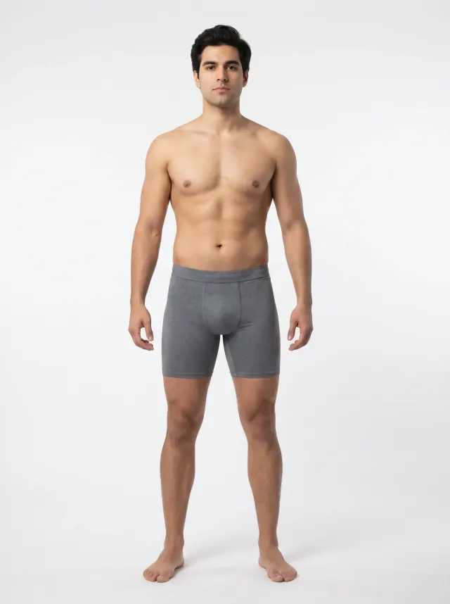 Standardized AI render of a man at 18 percent body fat, fit appearance with modest definition and no visible abs