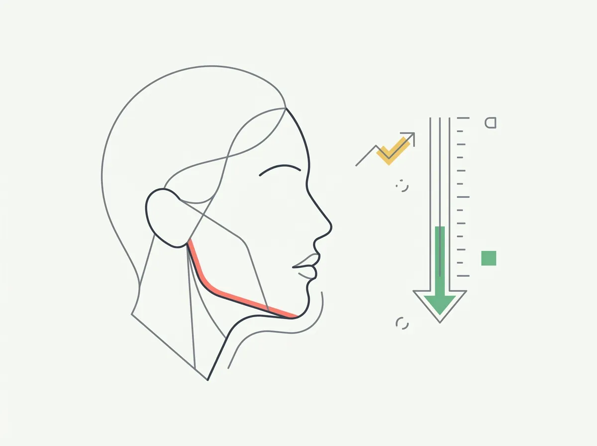 Side profile of a man's face at a higher and lower body fat percentage showing the jawline emerging as overall body fat drops