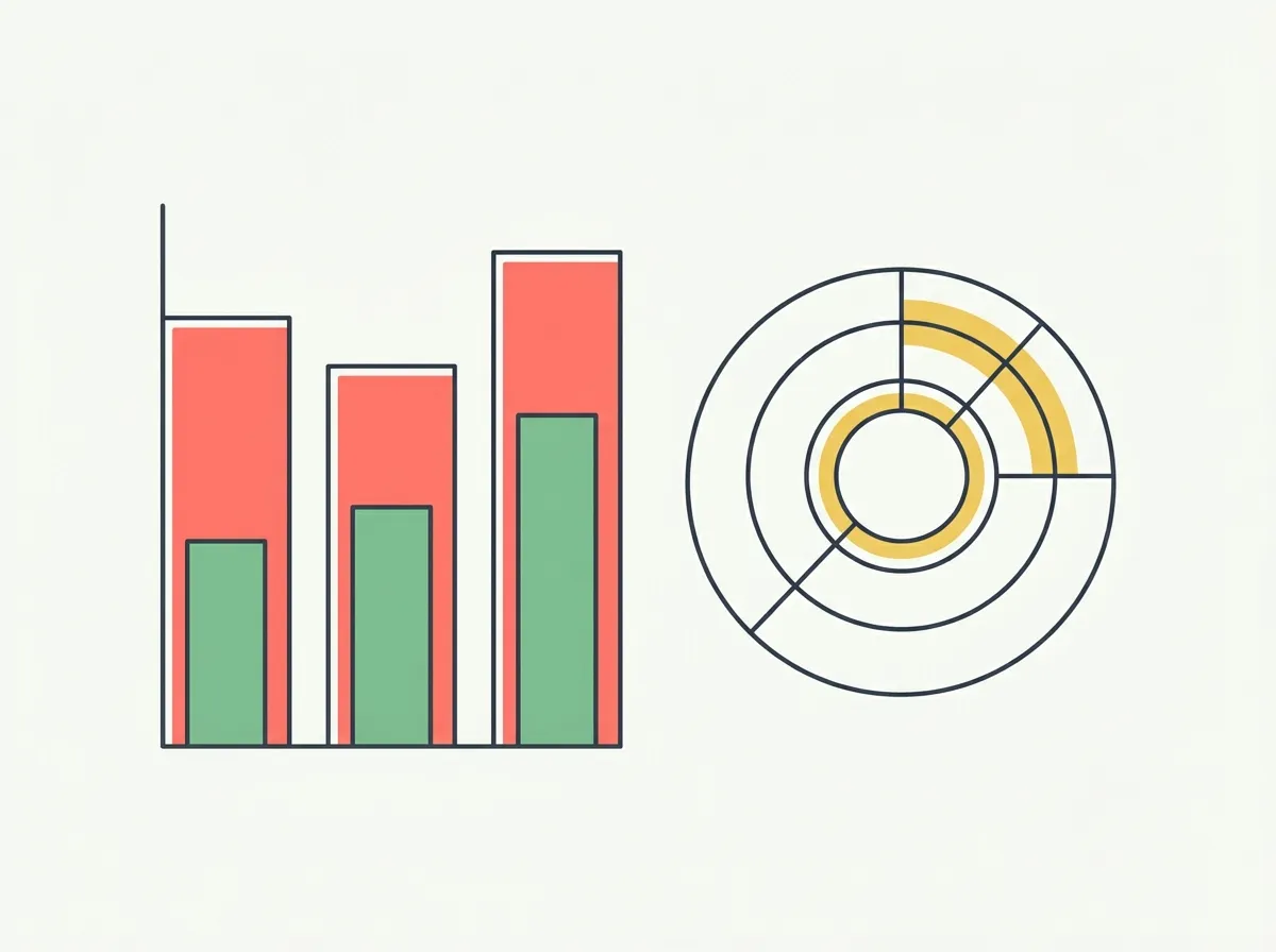 Bar chart showing fat gain versus muscle gain over a bulk, beside a ratio gauge illustrating the fat-to-muscle split — the key metric for evaluating whether a lean bulk is actually working
