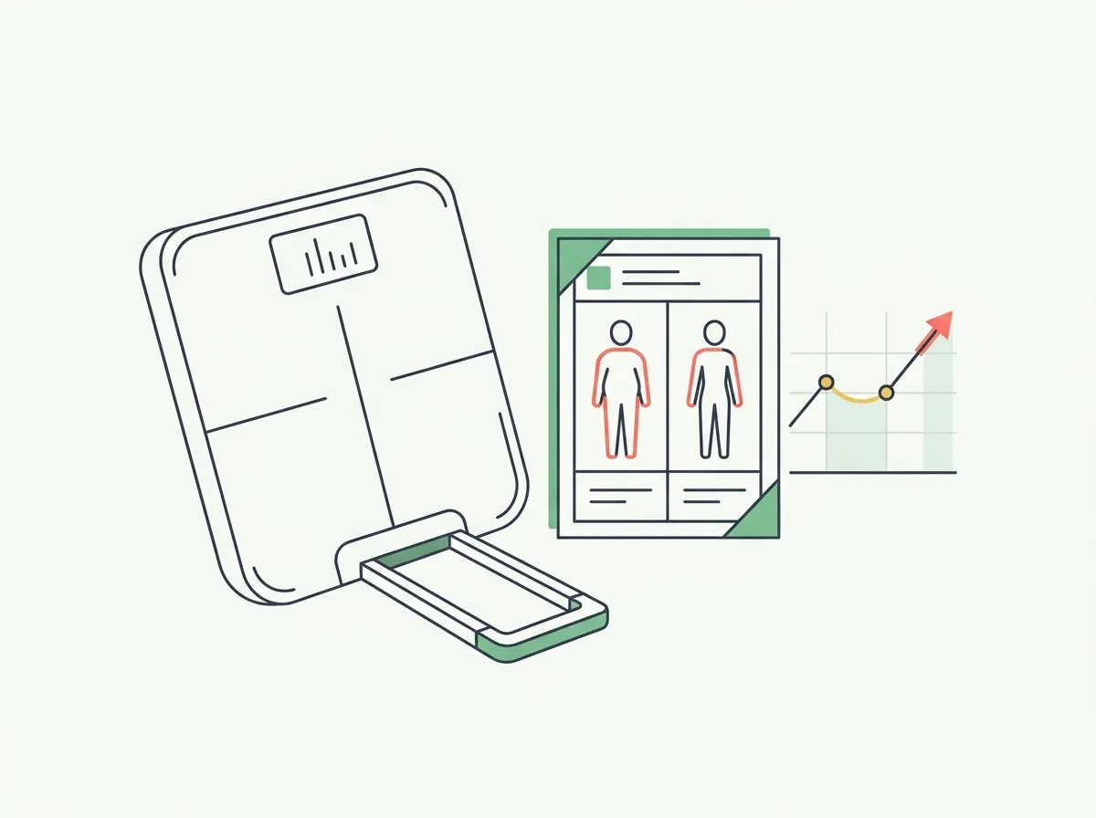 Conceptual scale, photo-comparison card and measurement trend illustration