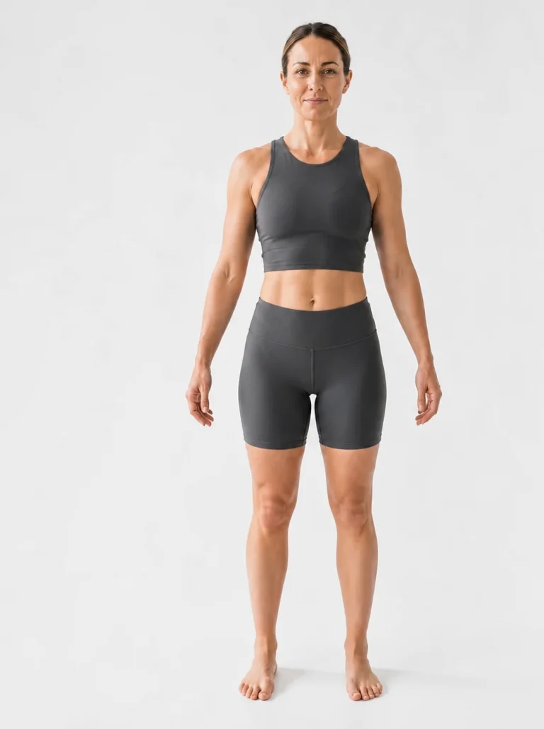 19 percent body fat female front view with athletic definition