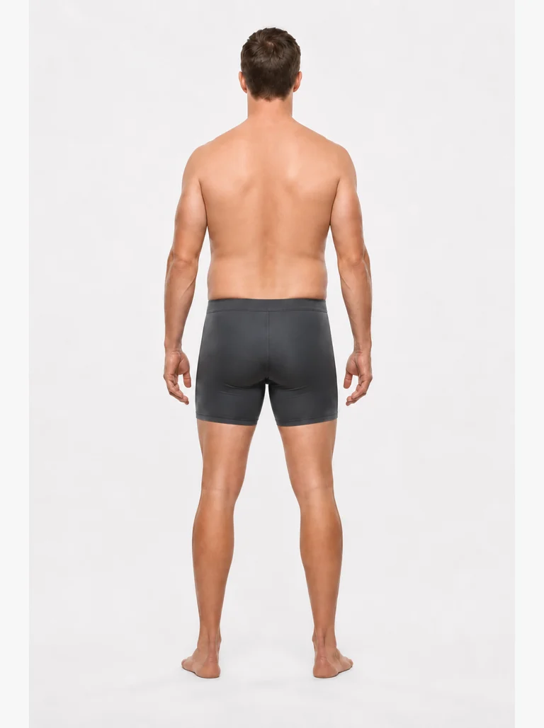 22 percent body fat male back view with a broader lower waist